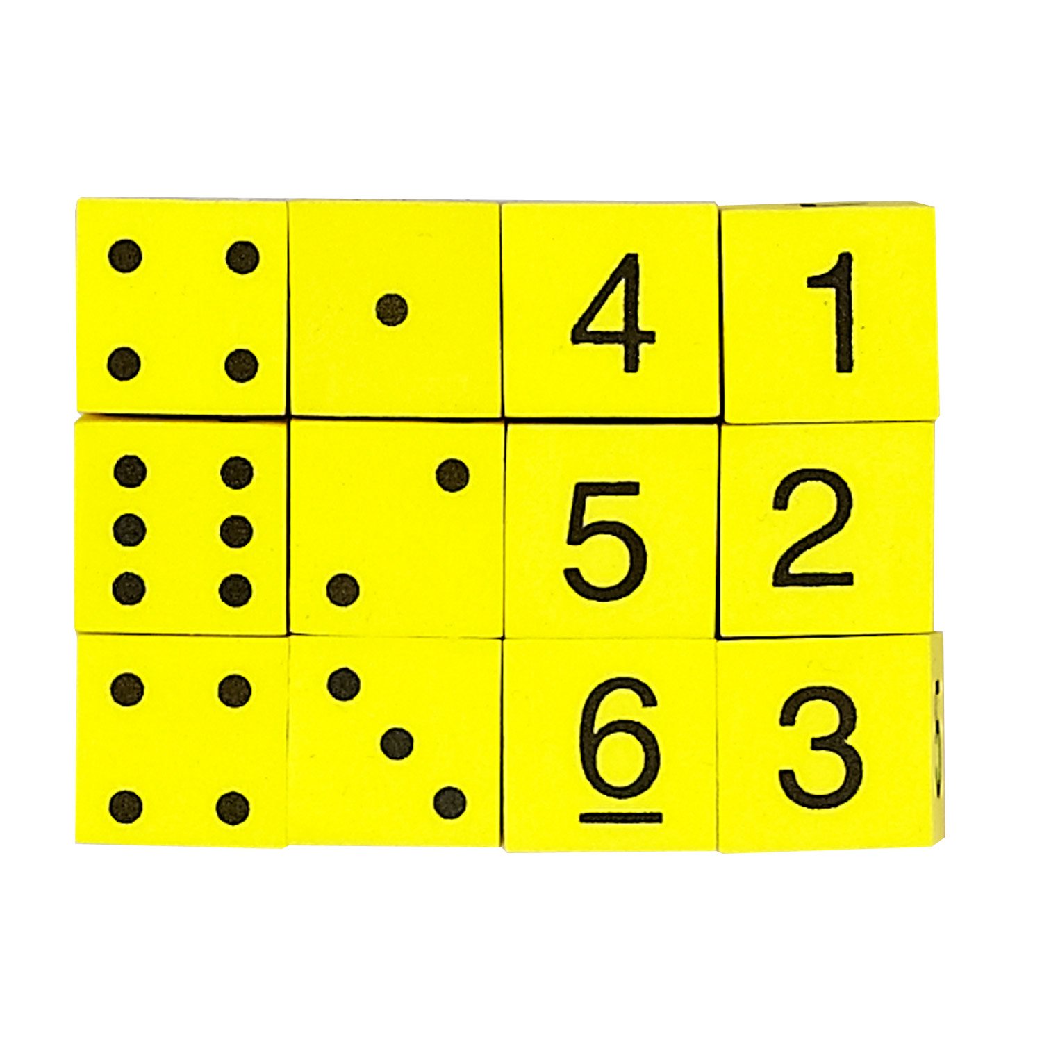 Koplow 16mm Foam Dice Set - Spot & Number for Classroom & Board Games