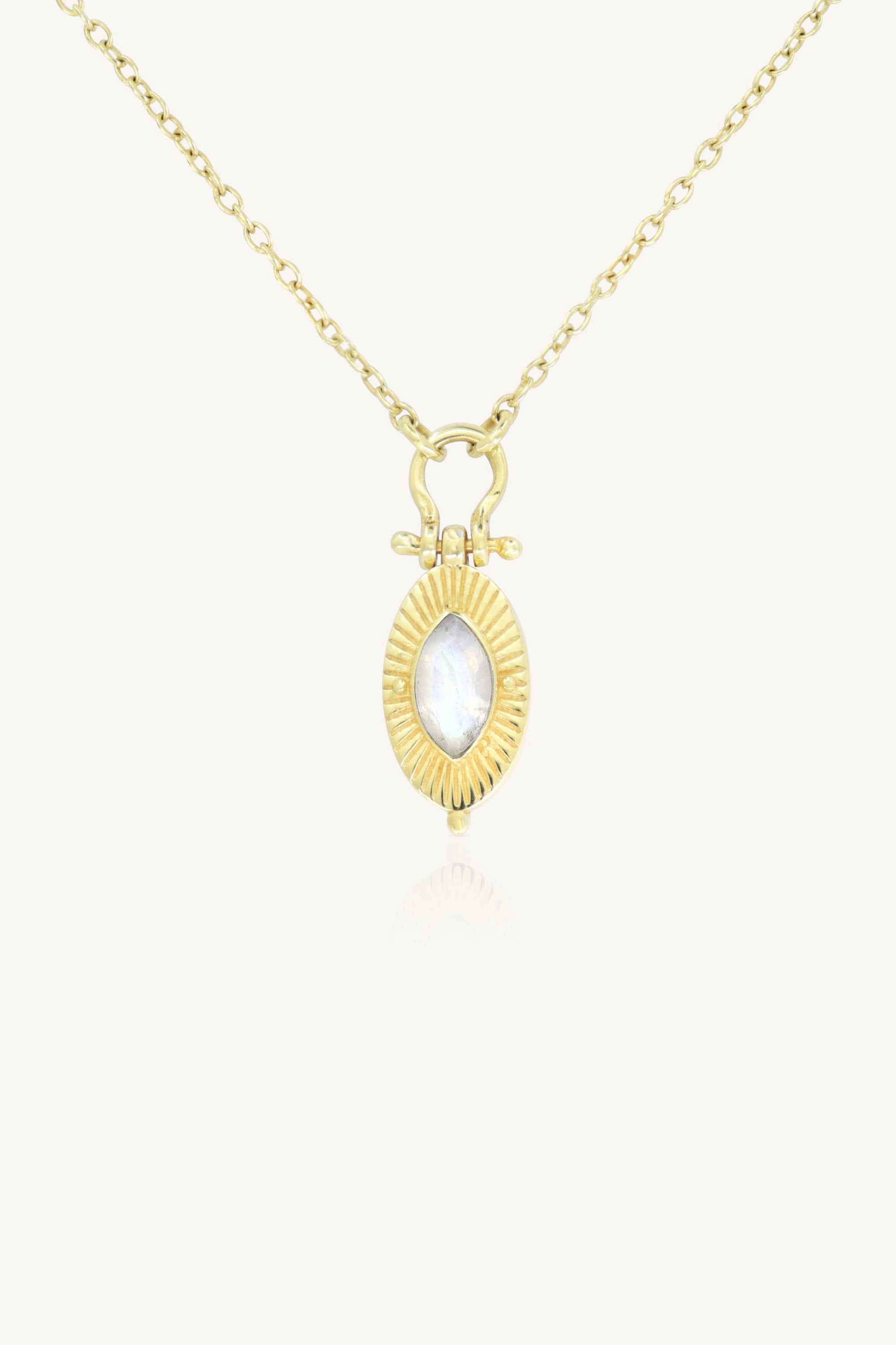 Radiance Moonstone Gold Necklace - Elegant 925 Sterling Silver Jewelry with Genuine Moonstone Gemstone | Perfect for Weddings, Date Nights & Special Occasions