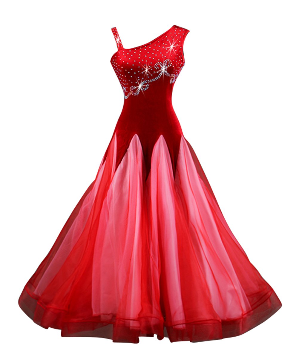 Elegant Women's Ballroom Dance Competition Dress - Modern Sleeveless Performance Gown for Latin, Waltz & Tango - Perfect for Dance Shows, Competitions & Special Events