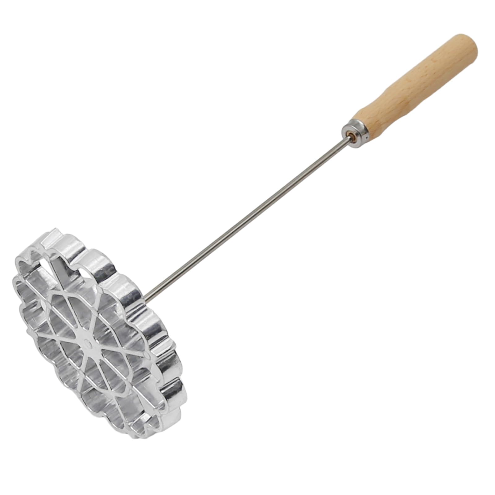 Premium Waffle Rosette Molds with Handle - 31.5cm Aluminum Alloy Timble Rosette Maker for Churros, Funnel Cakes & Bunuelos - Professional Baking Tools for Home & Commercial Kitchens