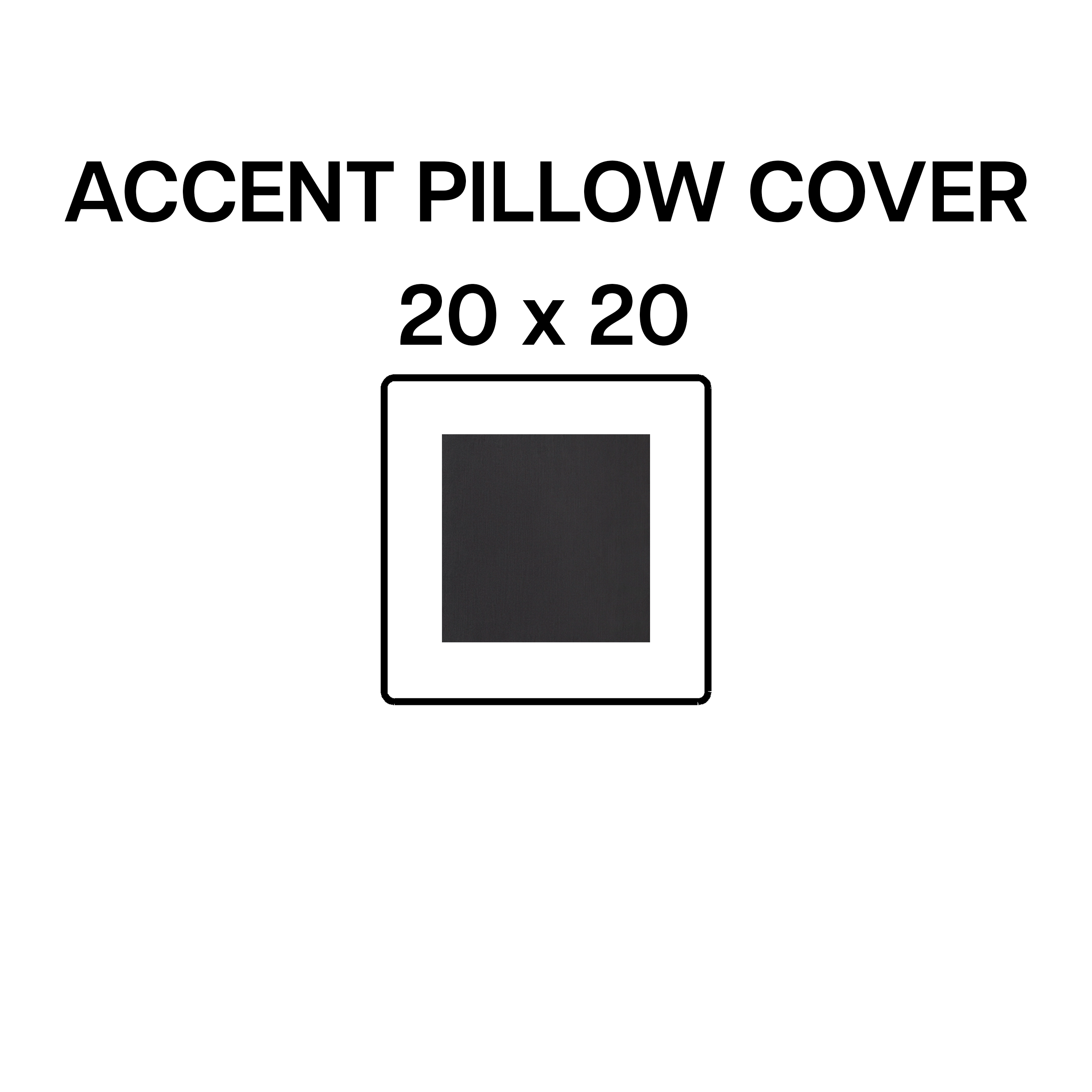 20x20 Inch Decorative Accent Pillow Cover - Obsidian Black Premium Fabric for Sofa, Bed & Home Decor | Modern Throw Pillow Case for Living Room, Bedroom & Dorm