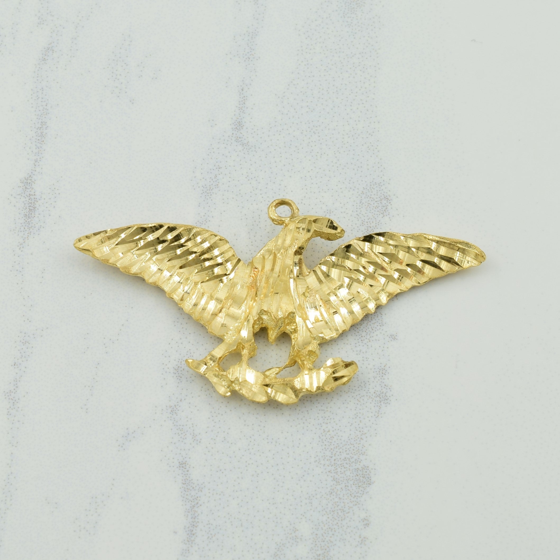 10k Yellow Gold Eagle Charm Pendant for Necklace - Perfect for Gifts, Jewelry Making, and Everyday Wear