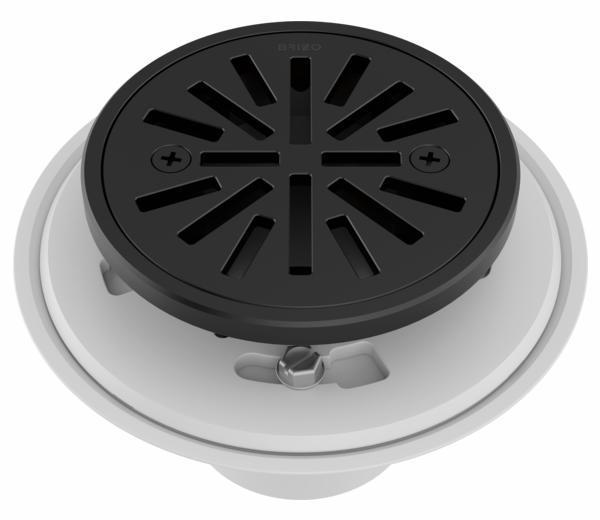 4-Inch Round Shower Drain with Tile Insert - Matte Black BT061414 BL by Brizo | Premium Bathroom Drain Cover for Modern Tile Showers & Wet Rooms
