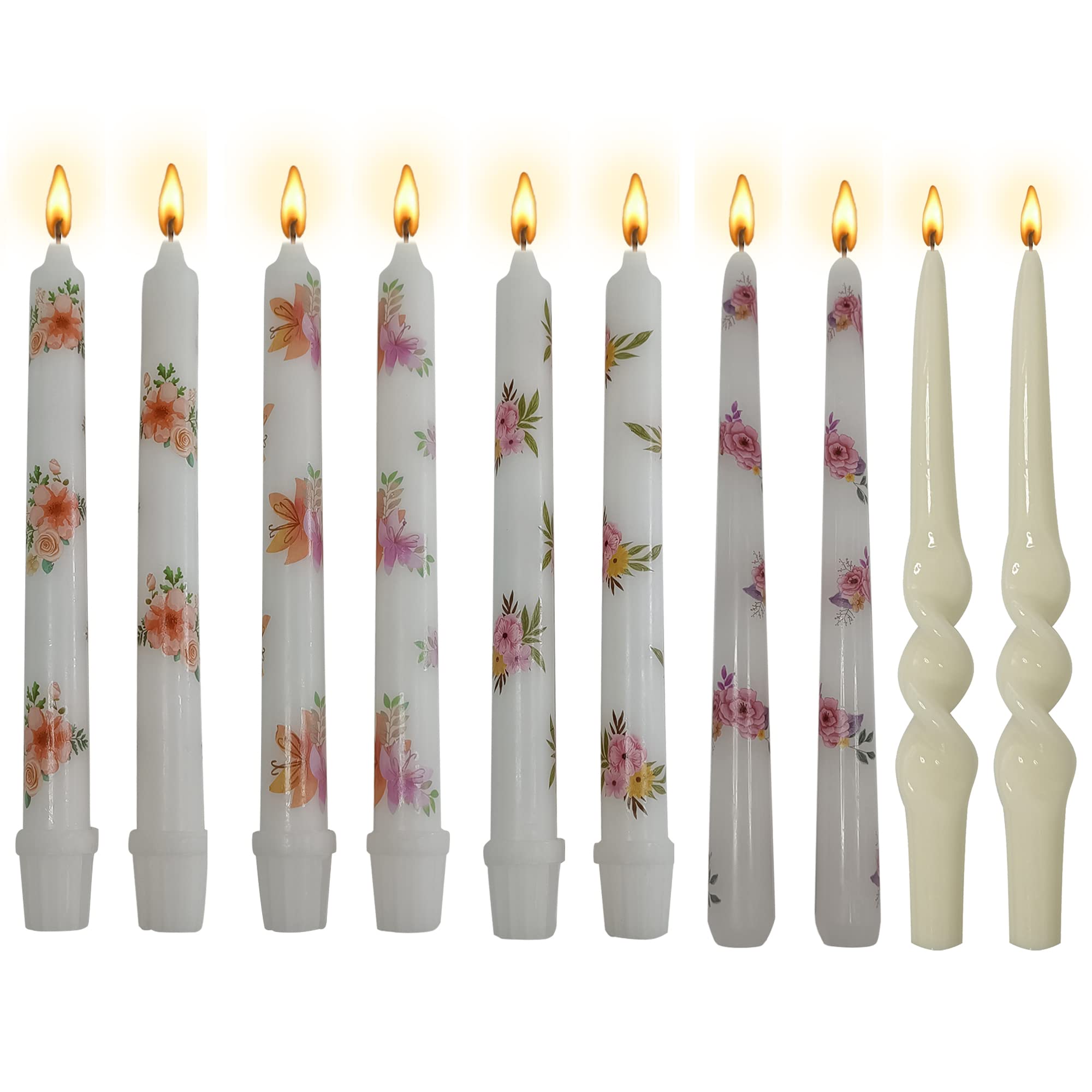 Premium Taper Candles & Floral Scented Candles - Elegant Decorative Candles for Weddings, Dining, Romantic Dinners & Home Decor