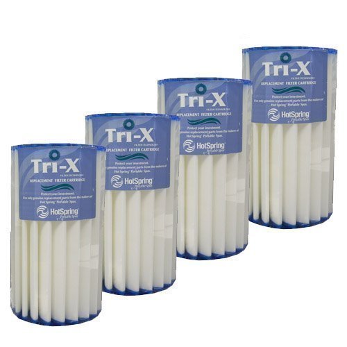 Happy Hot Tubs 4-Pack Tri-X Replacement Filters for Hotspring Hot Spring PWK30 - Compatible with Hot Tubs, Spas, and Jacuzzis for Clean Water Maintenance