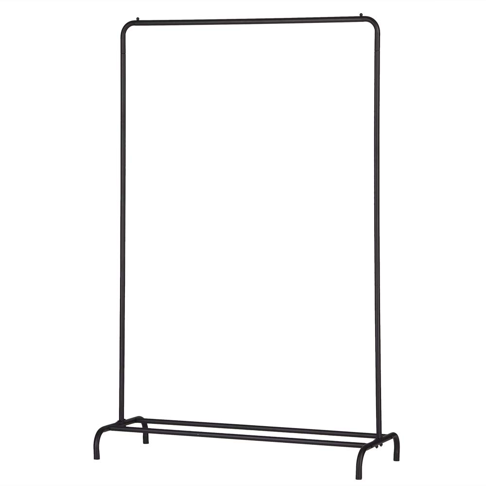 Heavy Duty Commercial Grade Black Clothing Garment Rack with Top Rod & Lower Storage Shelf - Sturdy Clothes Stand for Retail Stores, Boutiques & Home Organization