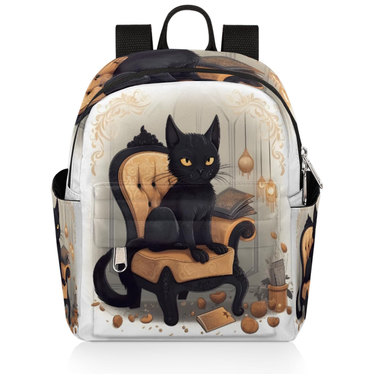 Mini Backpack Purse for Women & Girls - Cute Black Cat Design Lightweight Daypack for School, Travel & Halloween | Casual Backpack for Teens, Kids & Adults
