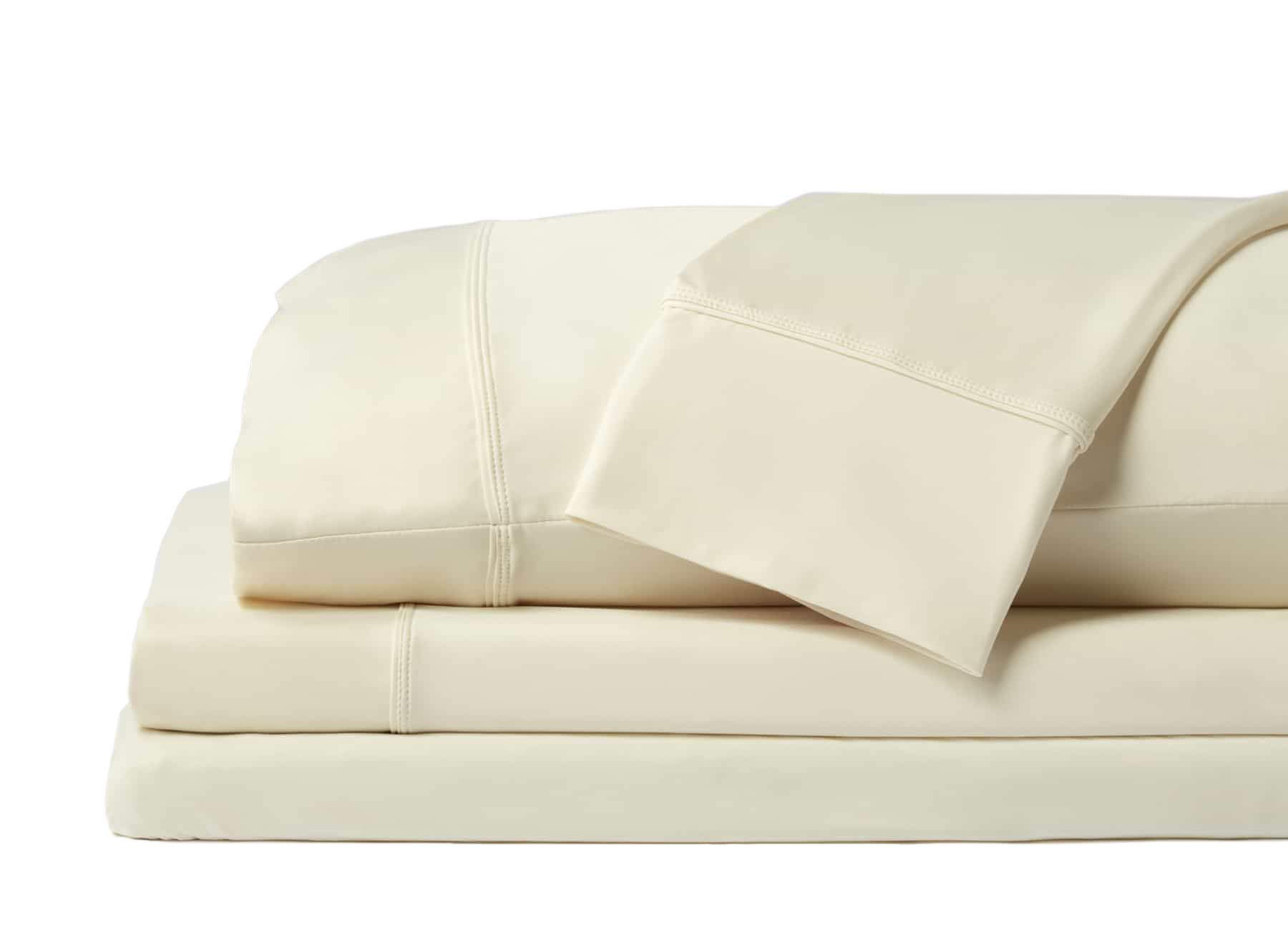 SHEEX Original Performance Cooling Sheet Set - Breathable Bed Sheets with 1 Flat Sheet, 1 Fitted Sheet & 2 Pillowcases - Full Size, Ecru - Perfect for Hot Sleepers & Temperature Regulation