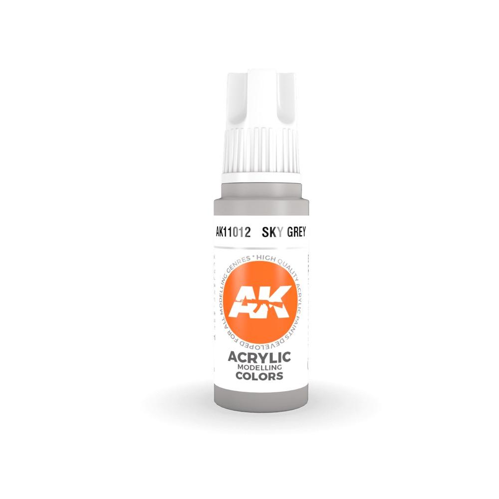 AK Interactive AK11012 Sky Grey Acrylic Paint 17ml (3rd Generation) - Premium Model Paint for Miniatures, Scale Models & Dioramas - Perfect for Warhammer, Gundam & Military Models