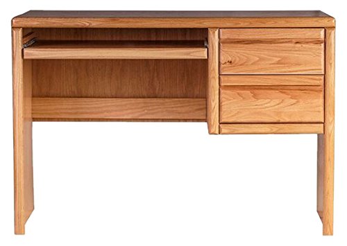 Forest Designs Bullnose Computer Desk - 44 Inch Wide Writing Desk with Sturdy Black Oak Finish, Perfect for Home Office, Gaming & Study Spaces