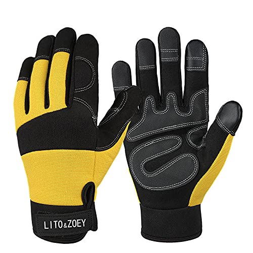 Super Fiber Garden Gloves - Touch Screen Compatible, Durable Work Gloves for Planting, Construction & Maintenance | Perfect for Gardening, Landscaping & Outdoor Projects