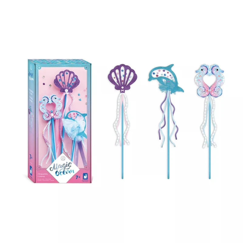 Magic Ocean Wand Craft Kit for Kids - DIY Creative Arts & Crafts Project - Perfect for Birthday Parties, Classroom Activities & Ocean-Themed Decorations