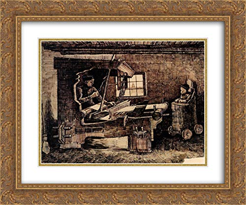 Vincent van Gogh Museum Art Print - Weaver with a Baby in a Highchair 24x20, Gold Ornate Frame & Double Matted - Perfect for Nursery, Living Room, or Office Wall Decor