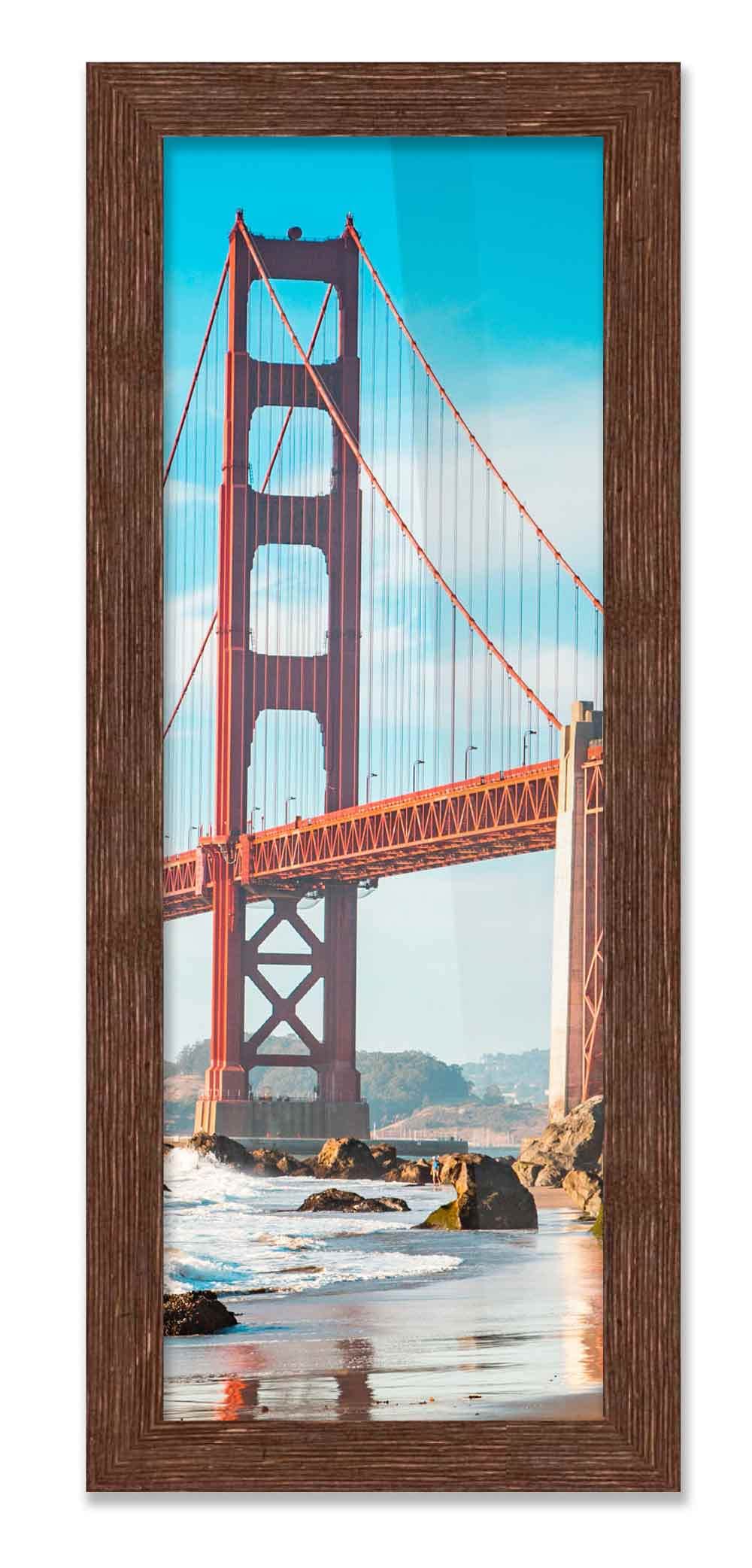 41x12 Inch Distressed Barnwood Picture Frame - Rustic Brown Wood Photo Frame with UV Acrylic Shatter Guard & Acid-Free Backing | Perfect for Family Photos, Wall Decor, Living Room, Bedroom & Office Display