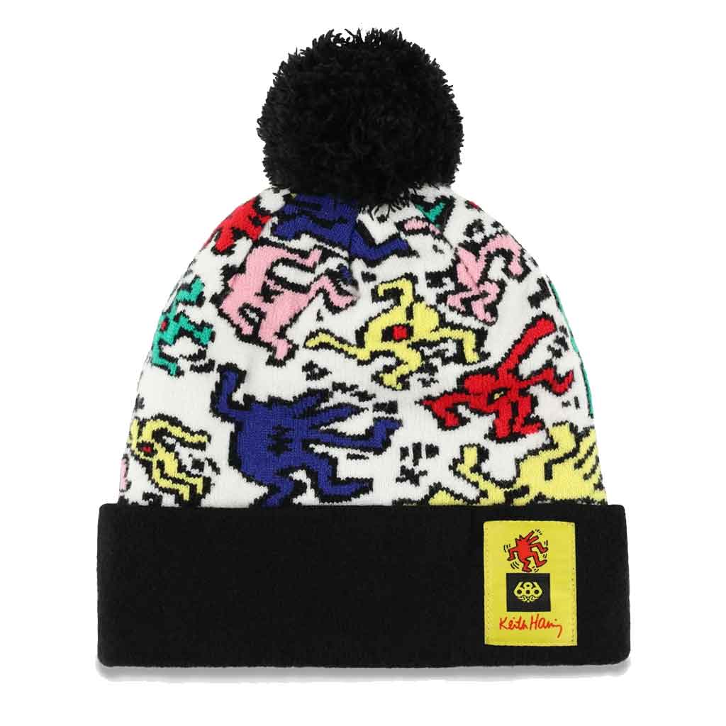 686 x Keith Haring 24/25 Keith Haring Beanie - Unisex Winter Knit Hat with Iconic Art Design - Perfect for Snowboarding, Skiing & Cold Weather Fashion