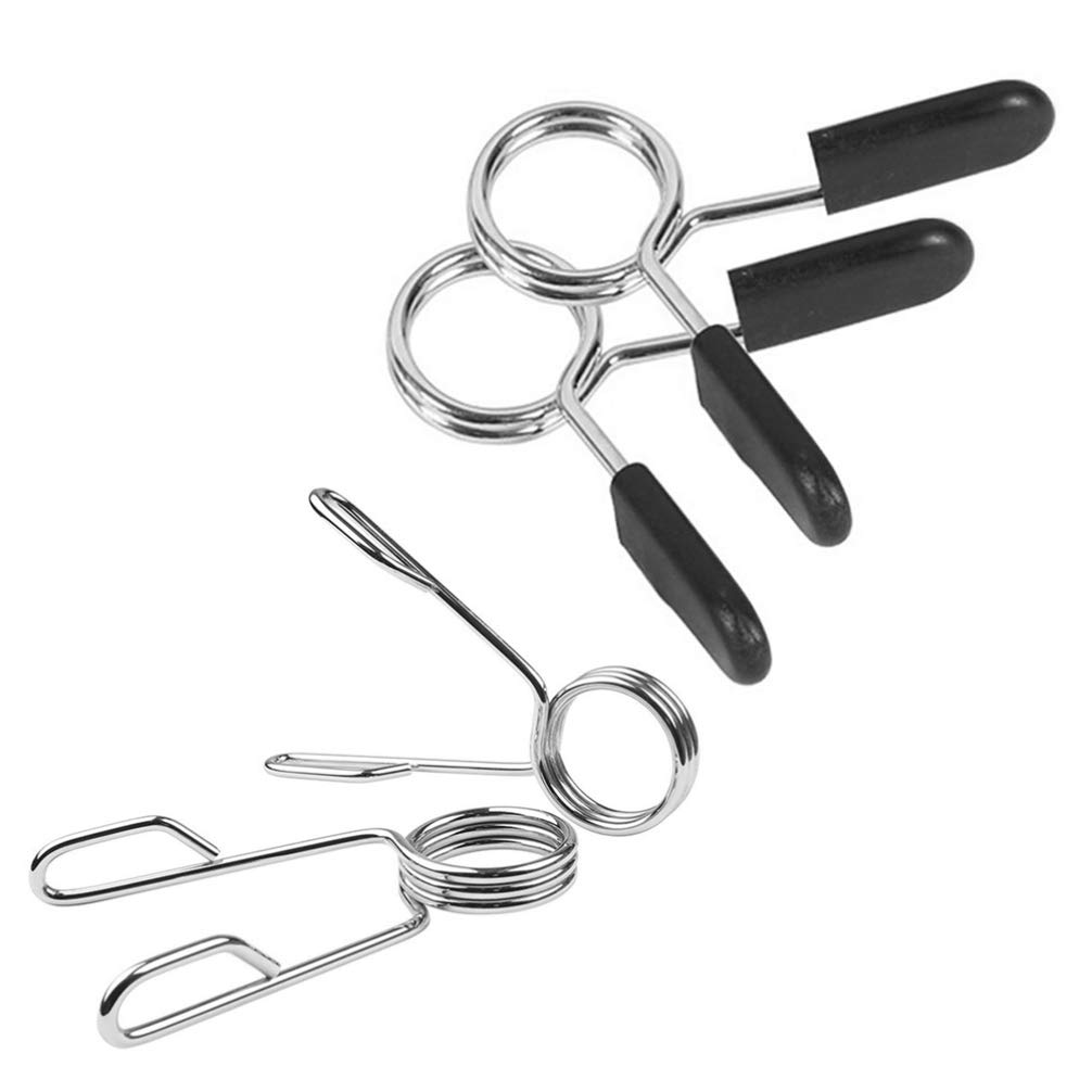 Garneck 4-Pack Spring Clip Collars - Secure Barbell & Dumbbell Weight Clamps for Weightlifting, Strength Training & Home Gym Use | Perfect for CrossFit, Powerlifting & Fitness Workouts