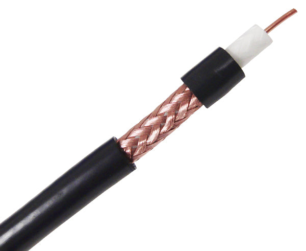 High-Quality RG6 Coaxial Cable - 18 AWG Solid Bare Copper, CM Rated, 95% Copper Braid Shield, 1000ft Black - Perfect for CCTV, Satellite TV & Home Theater Installations