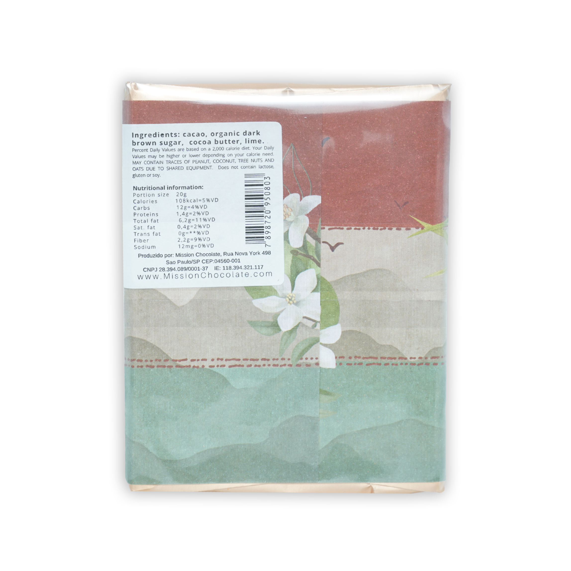 Mission Chocolate Brown Sugar & Lime 60% Dark Chocolate Bar - Premium Artisan Candy for Gifts & Desserts - Perfect for Valentine's Day, Birthday & Holiday Treats