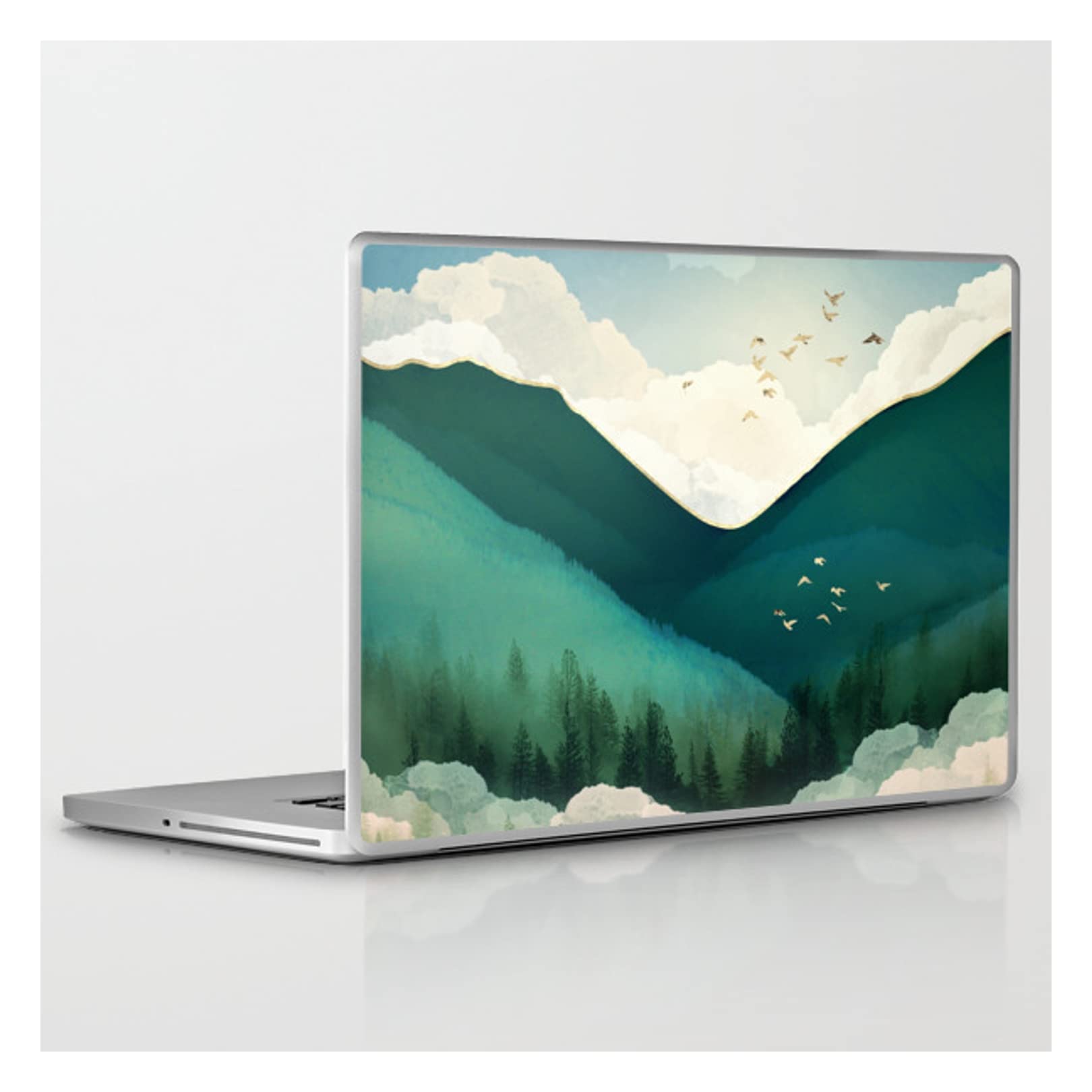 Spacefrogdesigns Emerald Hills Laptop Skin for 13-inch MacBook Pro/Air - Protective Vinyl Decal Cover for Work, School & Travel