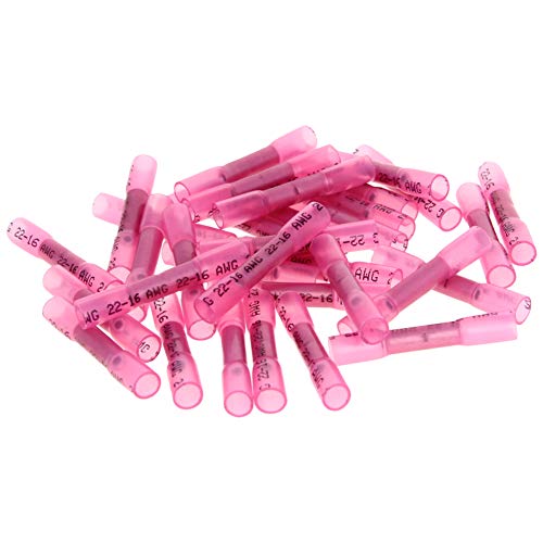 Fielect 100Pcs 36mm Heat Shrink Wire Connectors - Waterproof Electrical Connectors 19A for Marine, Automotive & Outdoor Wiring Applications