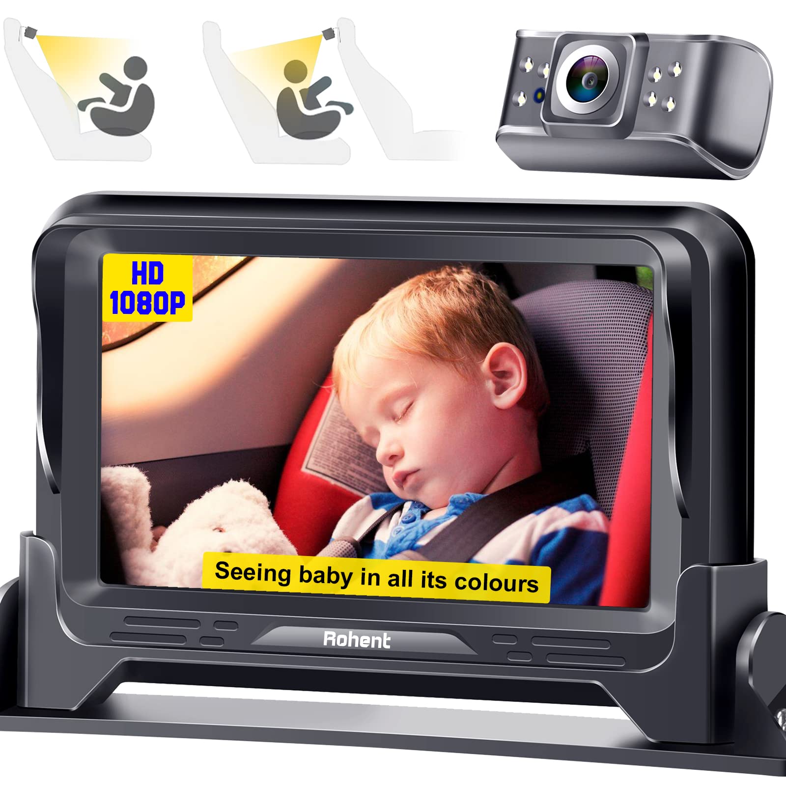 HD 1080P Baby Car Mirror - 4.3
