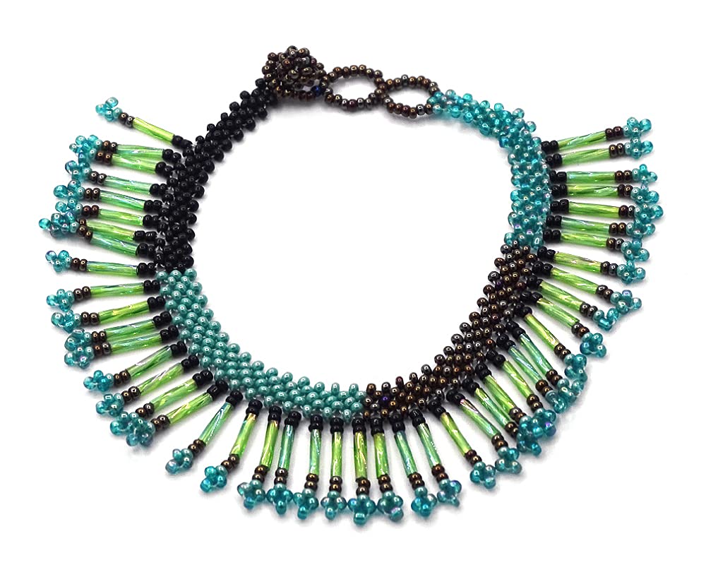 Czech Glass Seed Bead Multi Dangle Frill Fringe Anklet - Handmade Boho Beaded Jewelry for Women, Perfect for Summer Festivals, Beach Parties and Bohemian Style Outfits