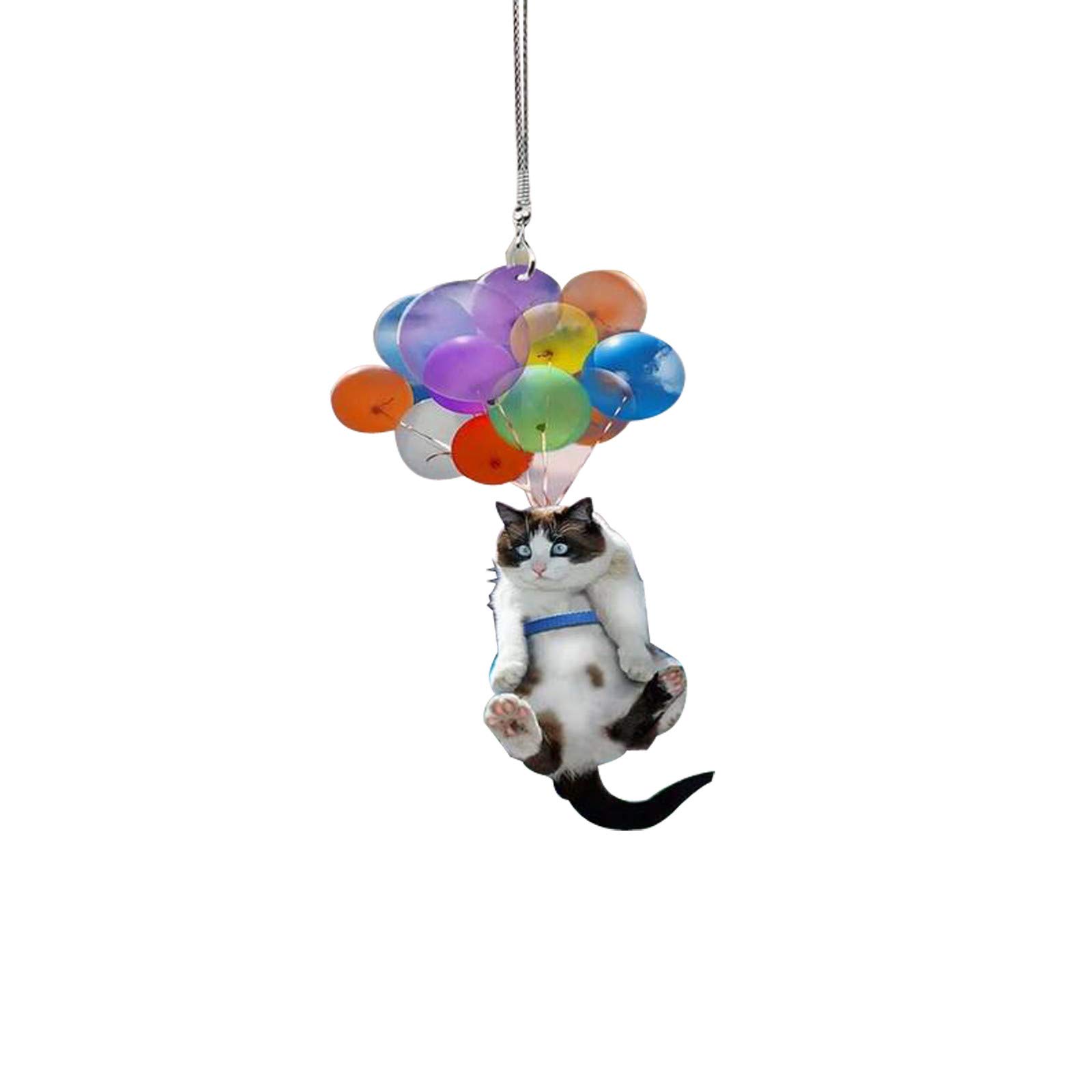 Flying Cat Pendant Car Backpack Charm - Cute Cat Decor for Home & Auto Accessories | Perfect for Car Rearview Mirror, Keychain & Room Decoration