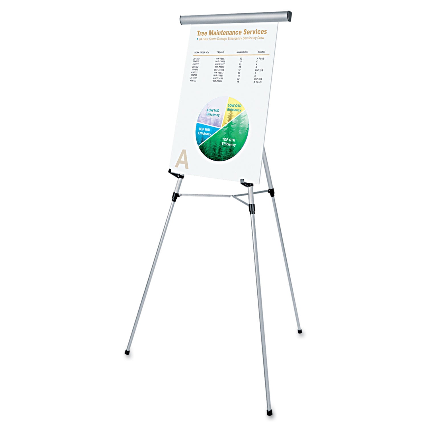 3 Leg Telescoping Easel with Pad Retainer - Adjustable Height 34