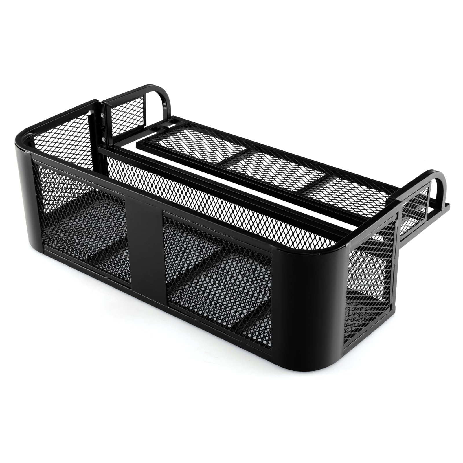 Heavy-Duty ATV/UTV Rear Drop Basket Rack - Universal Back Cargo Storage with Steel Mesh Design - Detachable Luggage Carrier (41