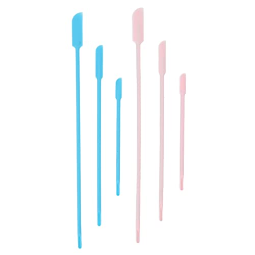 ANGGREK 6-Piece Mini Silicone Spatula Set - Small Makeup Scraper for Nail Polish, Sauce, Creams & Cosmetics - Perfect for Nail Art, Cooking, Baking & DIY Beauty Applications