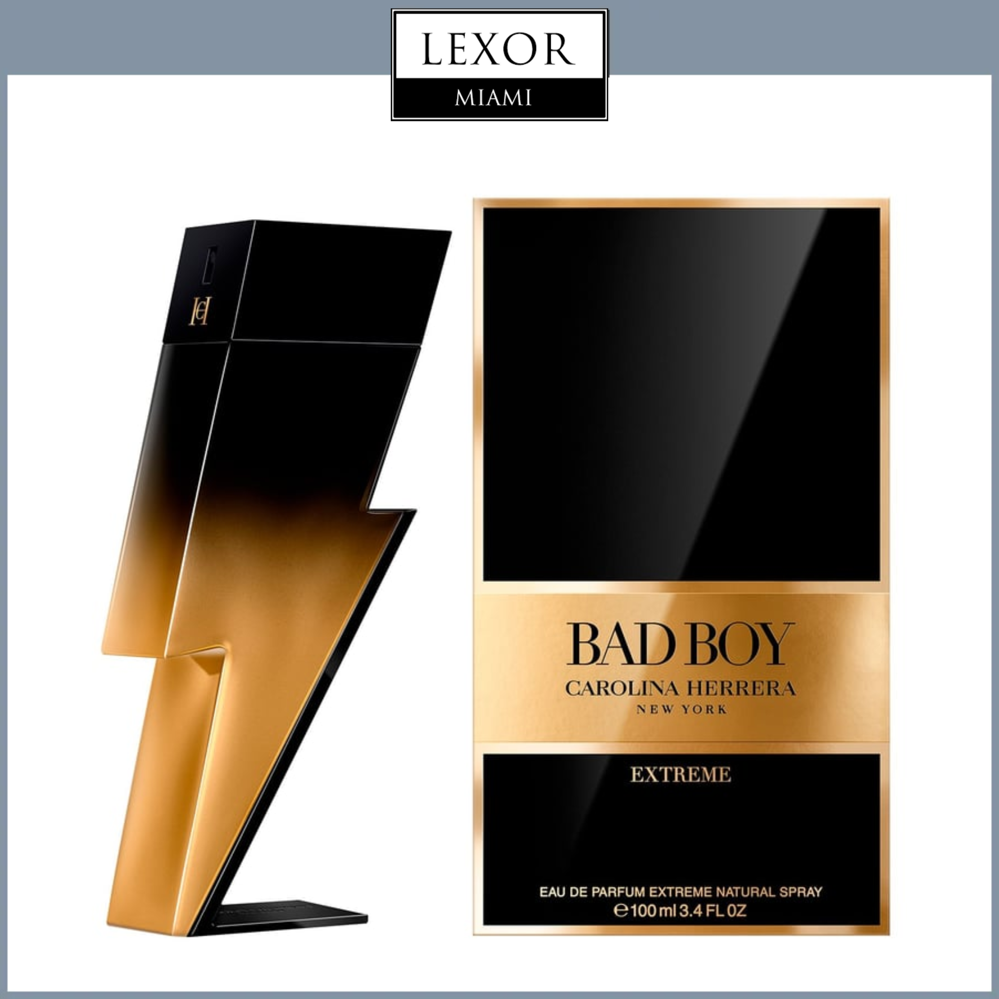 Carolina Herrera Bad Boy Extreme 3.4 Oz Eau de Parfum Spray for Men - Long Lasting Luxury Cologne, Bold & Masculine Scent for Date Night, Parties & Special Occasions