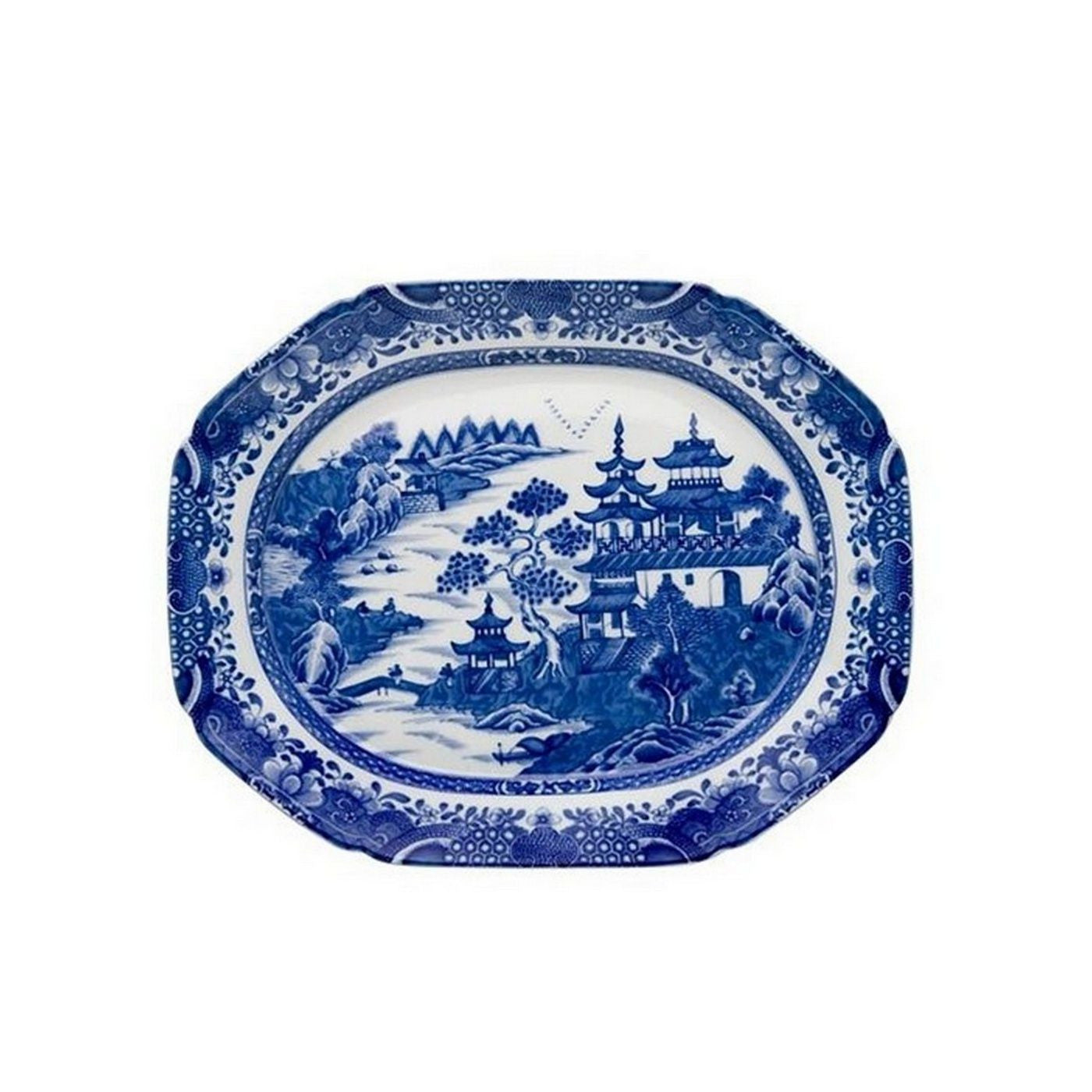 Blue Canton Medium Platter - Elegant Porcelain Serving Dish for Dinner Parties, Holidays & Special Occasions | Perfect for Appetizers, Desserts & Entertaining Guests