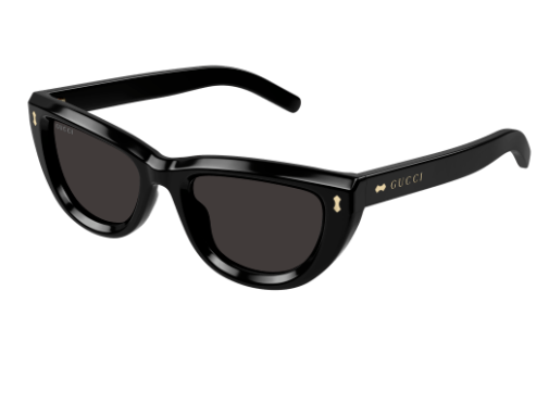 Gucci GG1521S 001 Black/Grey Cat Eye Sunglasses for Women - Stylish UV Protection Shades for Outdoor, Beach & Driving