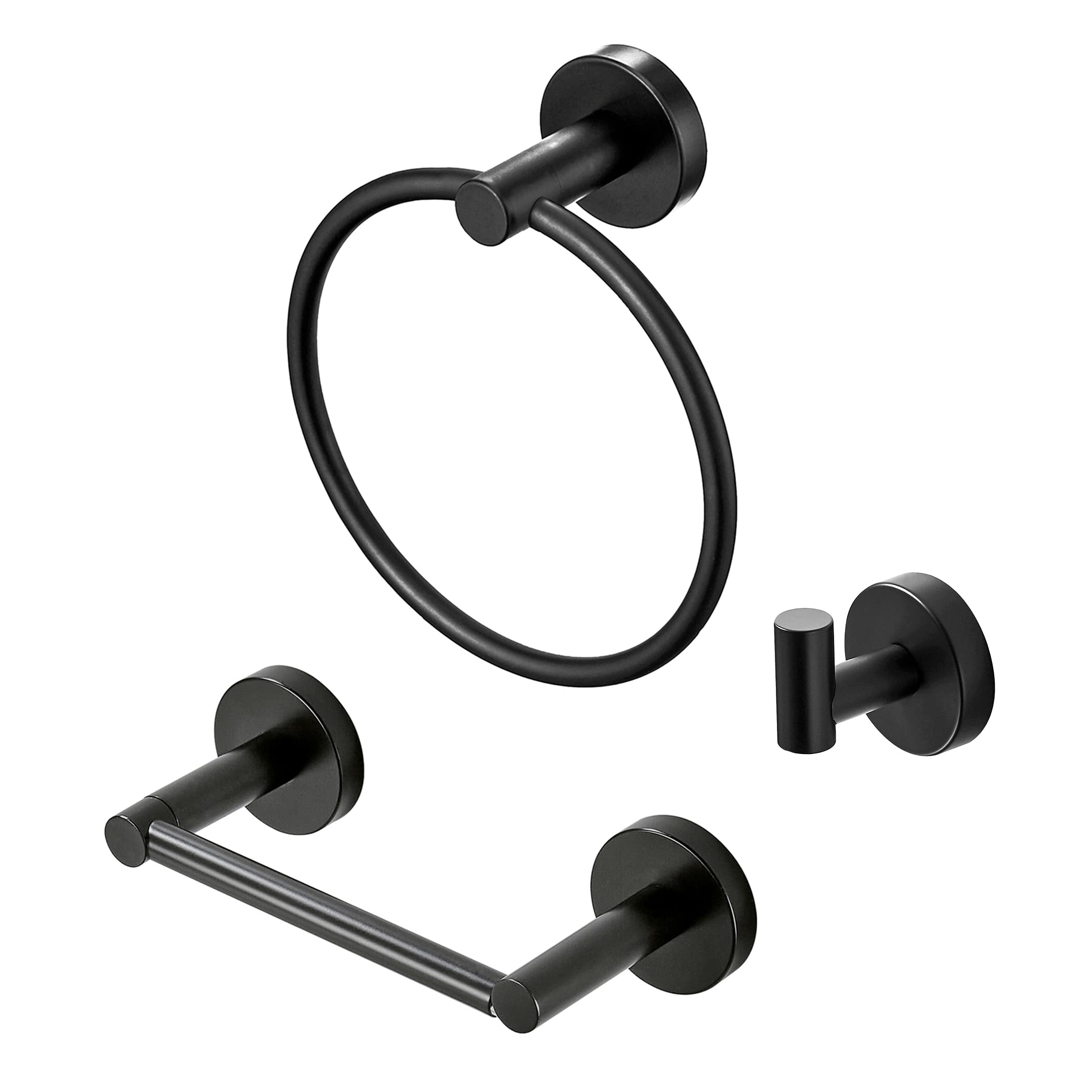 WEIKO Matte Black Bathroom Set - 3 PCS for Toilet & Towel Organization