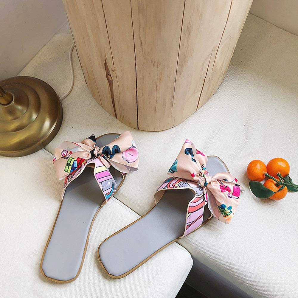 DFHH Women's Non-Slip Indoor Slippers - Cozy House Shoes for Home, Living Room & Lounge - Soft Comfort Flat Sandals (Gray, Size 38) - Perfect for Relaxing, Yoga & Spa Days