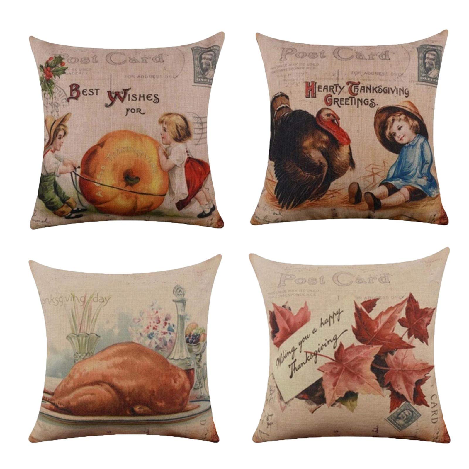 4-Pack Anti-Acne Sofa Throw Pillow Covers - Halloween Decor Cushion Cases for Waist Support & Skin Care - Perfect for Living Room, Bedroom, and Dorm Decor