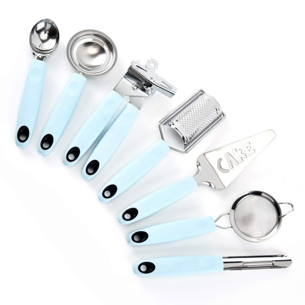 SHUUY 6-Piece Stainless Steel Kitchen Utensil Set - Cooking Spoon, Whisk, Grater & More - Nonstick Cookware Safe Gadgets for Baking, Frying & Meal Prep