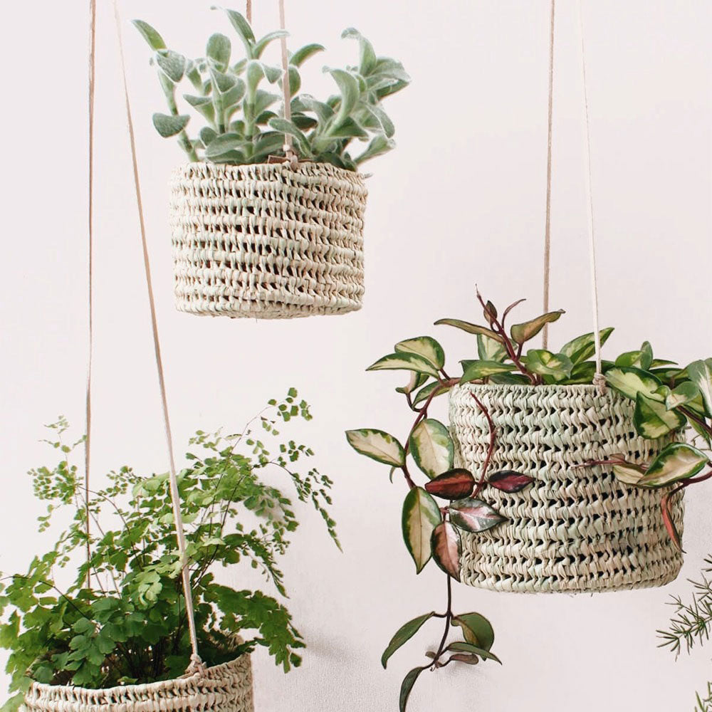 Open Weave Hanging Basket Set - 3 Pack Macrame Plant Hangers for Indoor Outdoor Plants - Perfect for Boho Home Decor, Patio, Garden, and Balcony