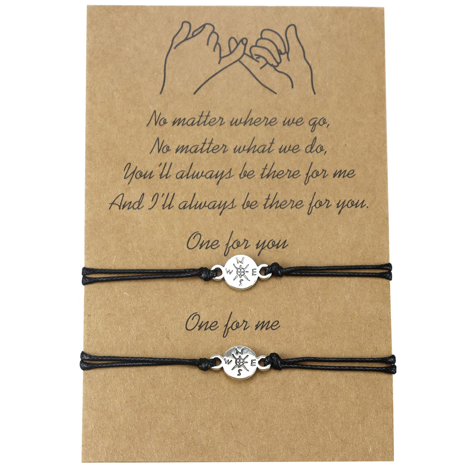 Riuziyi 2Pcs Unisex Adjustable String Bracelets - Handmade Friendship & Couple Matching Bracelets for Men, Women, Teens - Perfect Birthday Gifts for Him, Her, Boys & Girls - Ideal for Anniversaries, Valentine's Day & Everyday Wear