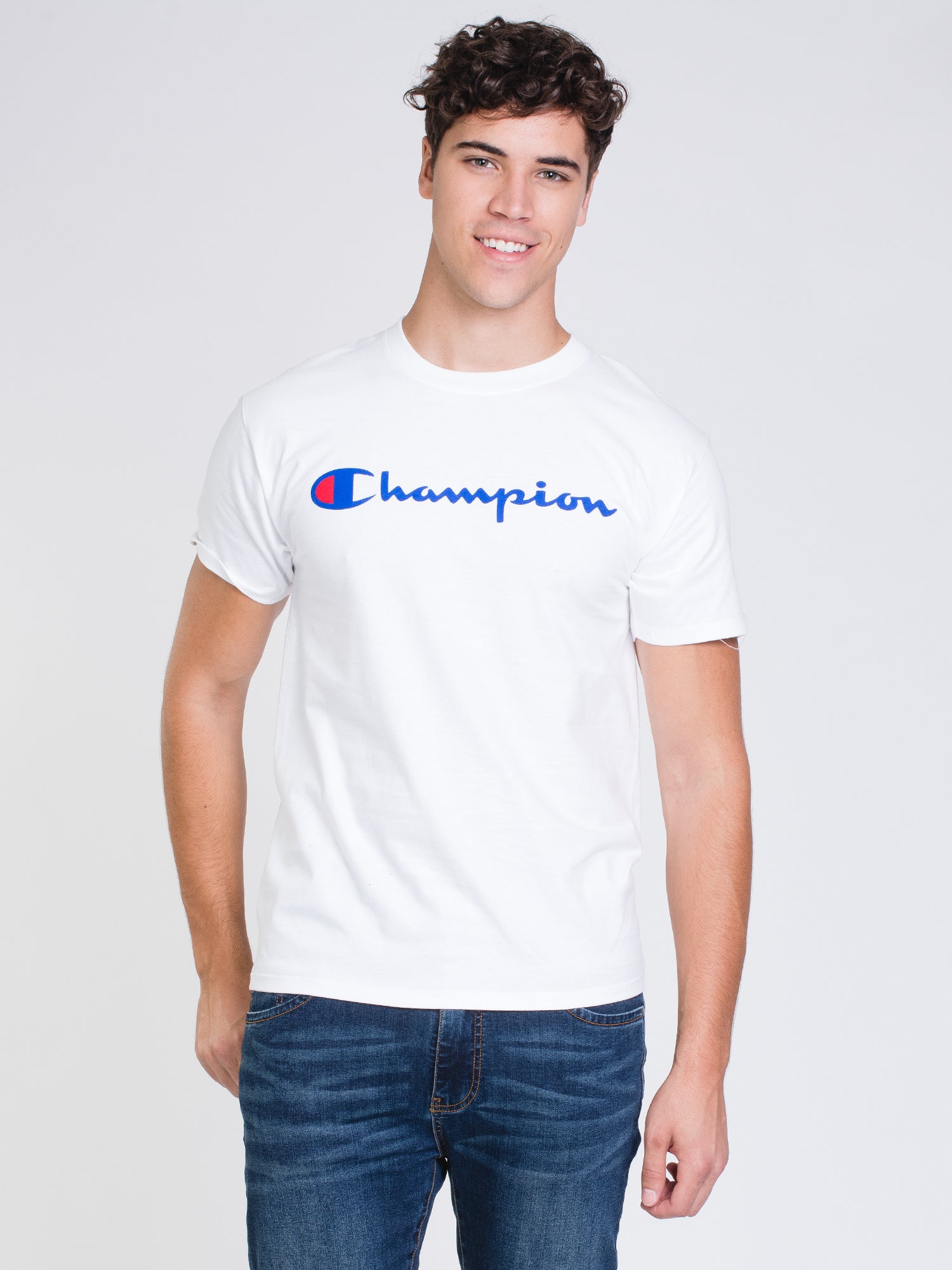Champion Graphic T-Shirt for Men & Women - Soft Cotton Short Sleeve Tee - Clearance Sale - Perfect for Casual Wear, Gym & Street Style