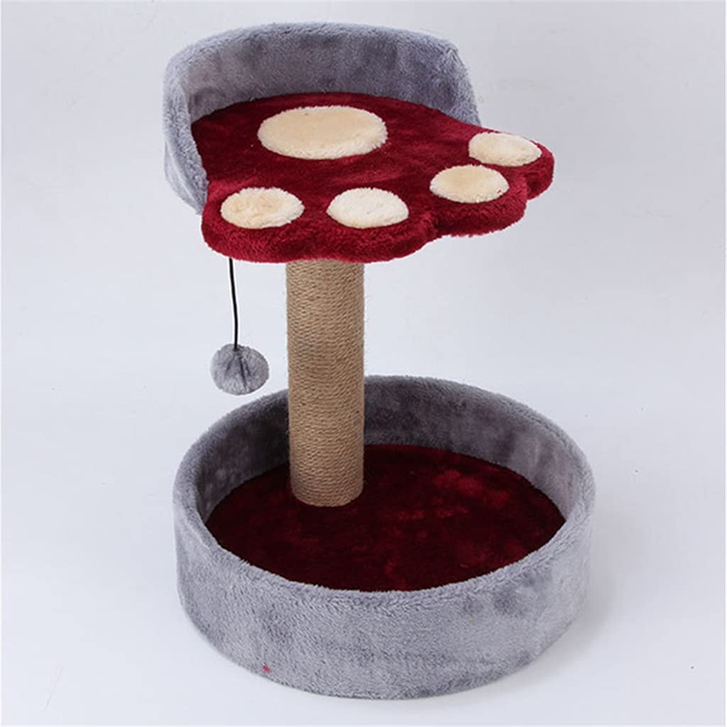 QINAIDI Cat Scratching Post with Climbing Frame, Jumping Board & Ball Mouse Toys - Multi-Level Cat Tree for Indoor Cats, Pet Furniture for Play & Exercise - Perfect for Small Spaces & Kitty Playtime