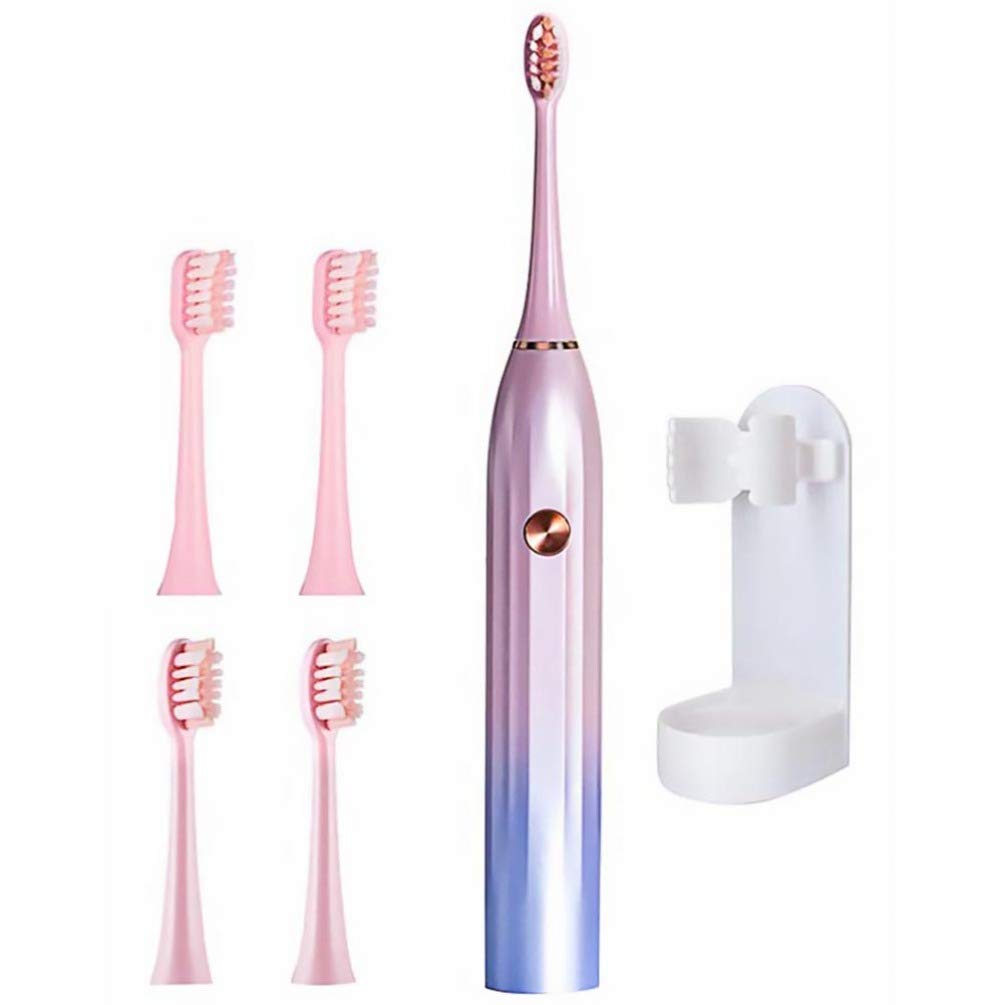 Healifty 6-Pack Electric Toothbrush Set for Kids & Adults - USB Rechargeable, Includes 4 Brush Heads & Holder - Perfect for Family Oral Care at Home or Travel
