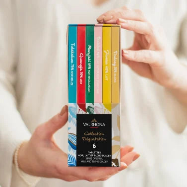 Premium Valrhona Chocolate Gift Box - 6 Gourmet Tasting Bars for Special Occasions | Perfect for Holidays, Birthdays & Corporate Gifts