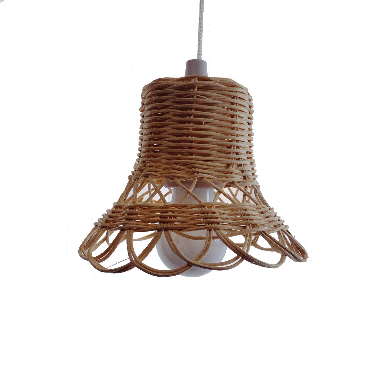 Nordic Rattan Woven Lampshade - Natural Wicker Table Lamp Shade & Ceiling Light Cover - Boho Home Decor for Bedroom, Living Room, Porch - Perfect for Cozy & Rustic Interior Design