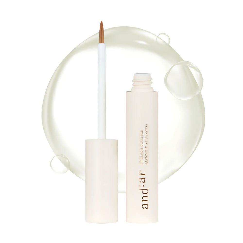and:ar Eyelash Booster Ampoule Advanced 8ml - Natural Lash Growth Serum for Longer, Thicker Eyelashes - Perfect for Nighttime Lash Care & Enhancing Makeup Looks