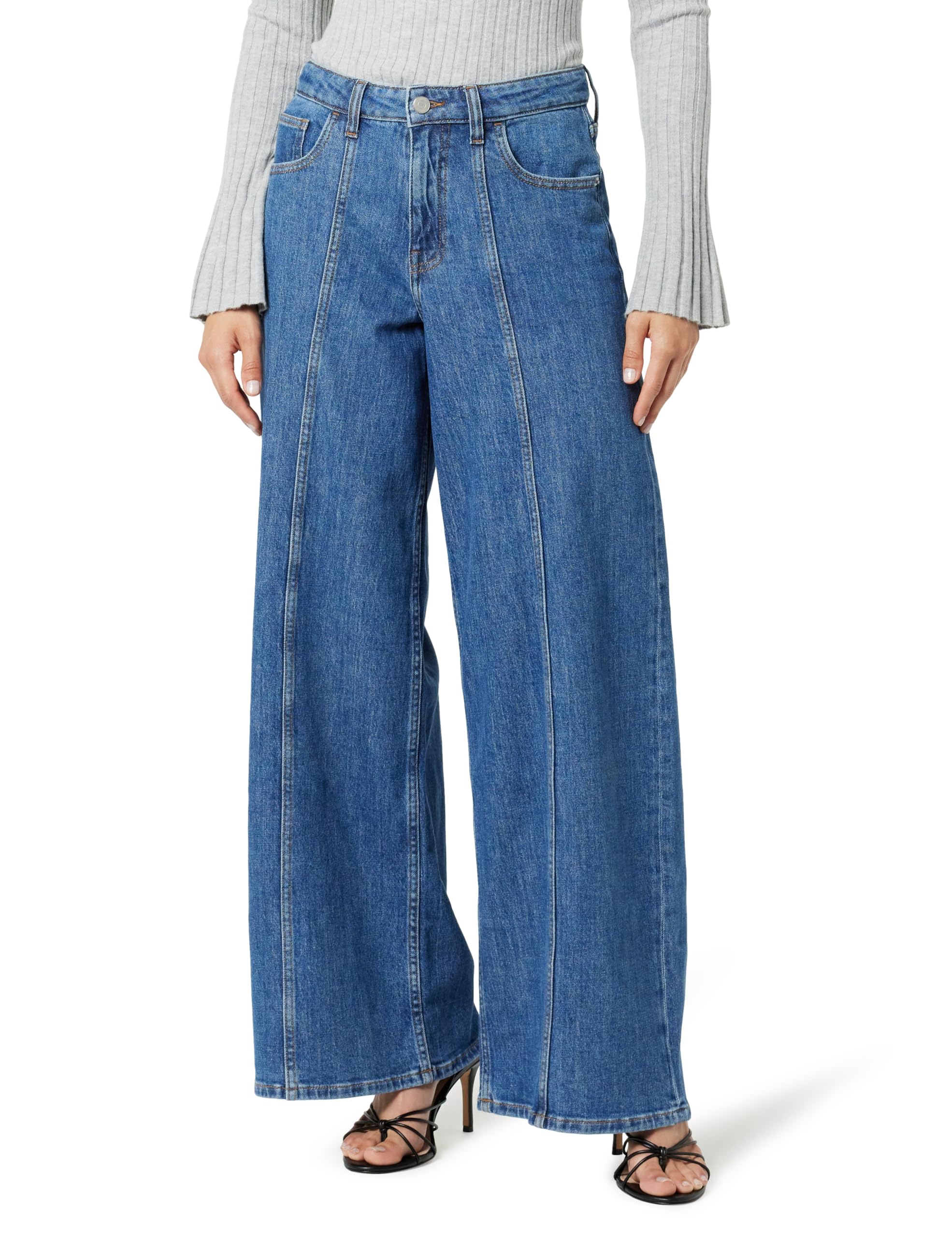 The Drop Women's Frida Relaxed Fit High Waist Jeans - Comfortable Stretch Denim Pants for Casual Wear & Everyday Outfits