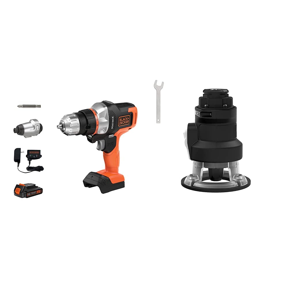 BLACK+DECKER 20V MAX Cordless Drill & Router Combo Kit (BDCDMT120IA & BDCMTR) - 2-Tool Power Tool Set for DIY Projects, Home Repairs & Woodworking