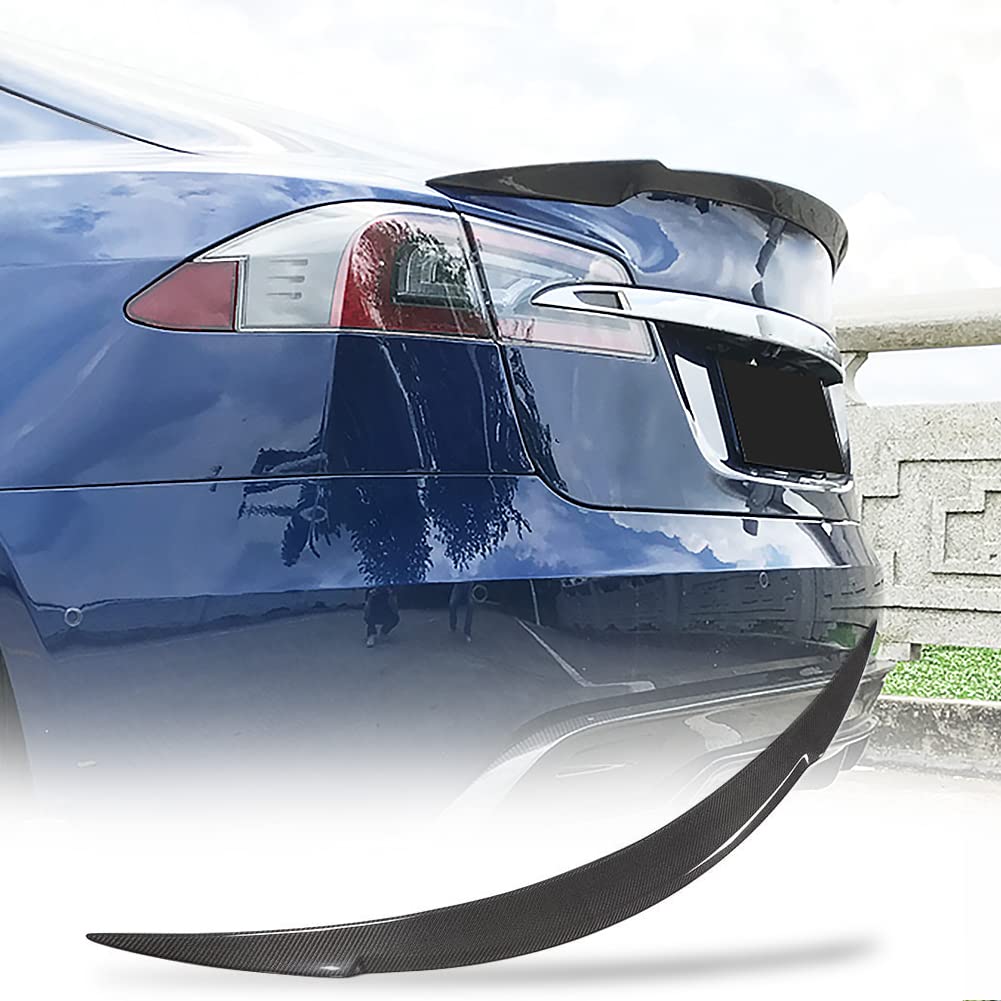 Premium Carbon Fiber Trunk Spoiler for Tesla Model S 2012-2024 - High-Performance Rear Wing Tail Spoiler - OEM Style Fitment - Perfect for Racing & Street Style Enhancement