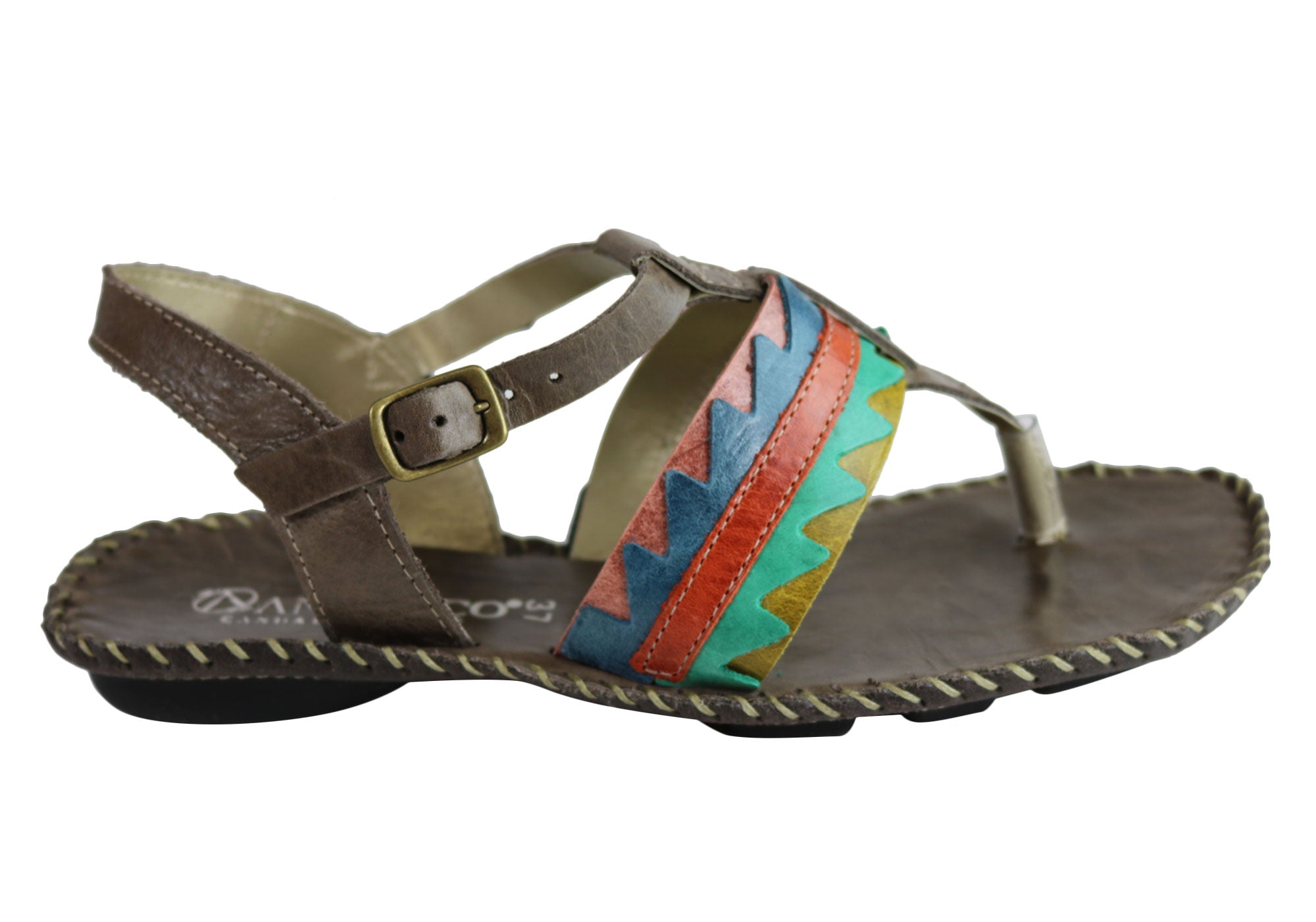 Andacco Kamby Women's Comfortable Leather Flat Sandals - Handmade in Brazil - Perfect for Summer, Beach & Casual Outings
