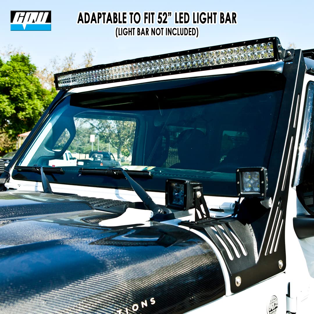 Heavy Duty Steel A-Pillar Light Bar Mount Bracket for 2018-2025 Jeep Wrangler JL & 2019-2025 Gladiator JT | 52